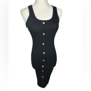 Almost Famous Black Ribbed Dress Size S